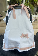 Cargar imagen en el visor de la galería, Cubre Porta Bebé ELEGANCE de Piqué  y Tira Bordada Española