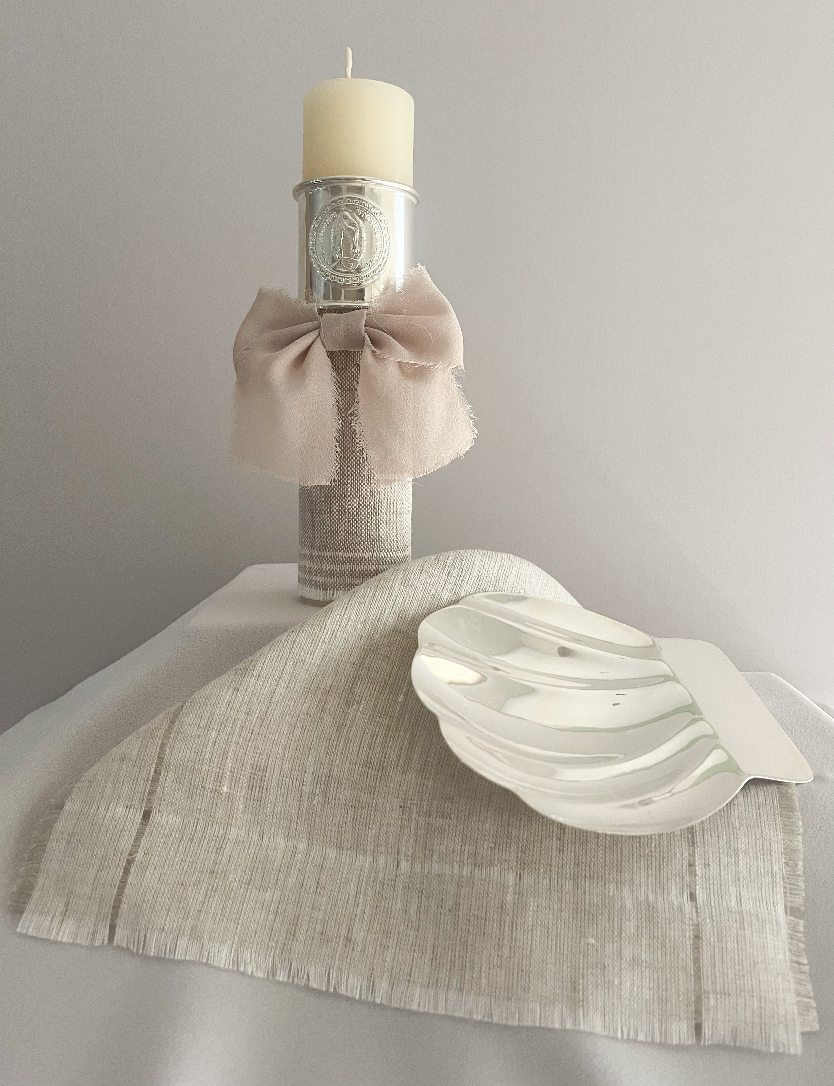 Kit Bautizo con ARO Imagen Virgen de Guadalupe y Moño Gasa