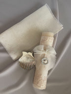 Kit Bautizo Colección Bordado Tul Virgen Guadalupe Perlas
