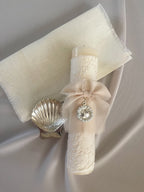 Kit Bautizo Colección Bordado Tul Virgen Guadalupe Perlas