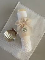 Kit Bautizo Colección Bordado Tul Virgen Guadalupe Perlas