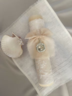 Kit Bautizo Colección Bordado Tul Virgen Guadalupe Perlas