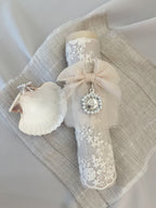Kit Bautizo Colección Bordado Tul Virgen Guadalupe Perlas