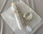 Kit Bautizo Lino LUX Cruz Baño de Plata