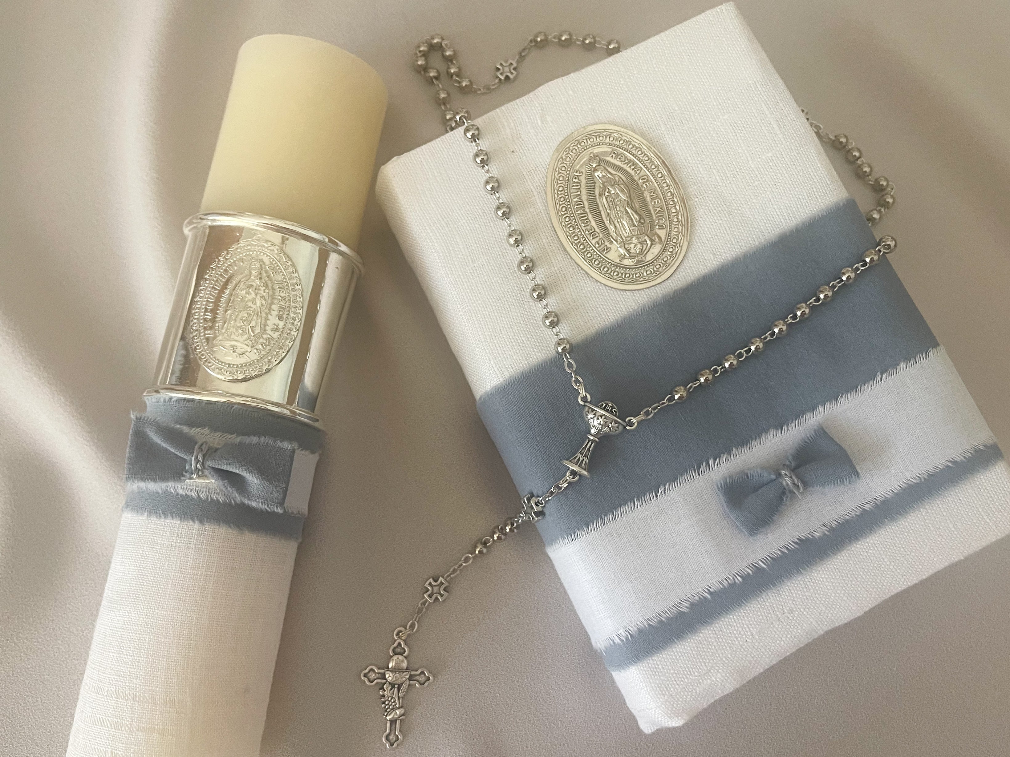 Kit Primera Comunión Colección Elegance con Aro e Imagen Virgen de Guadalupe Oval