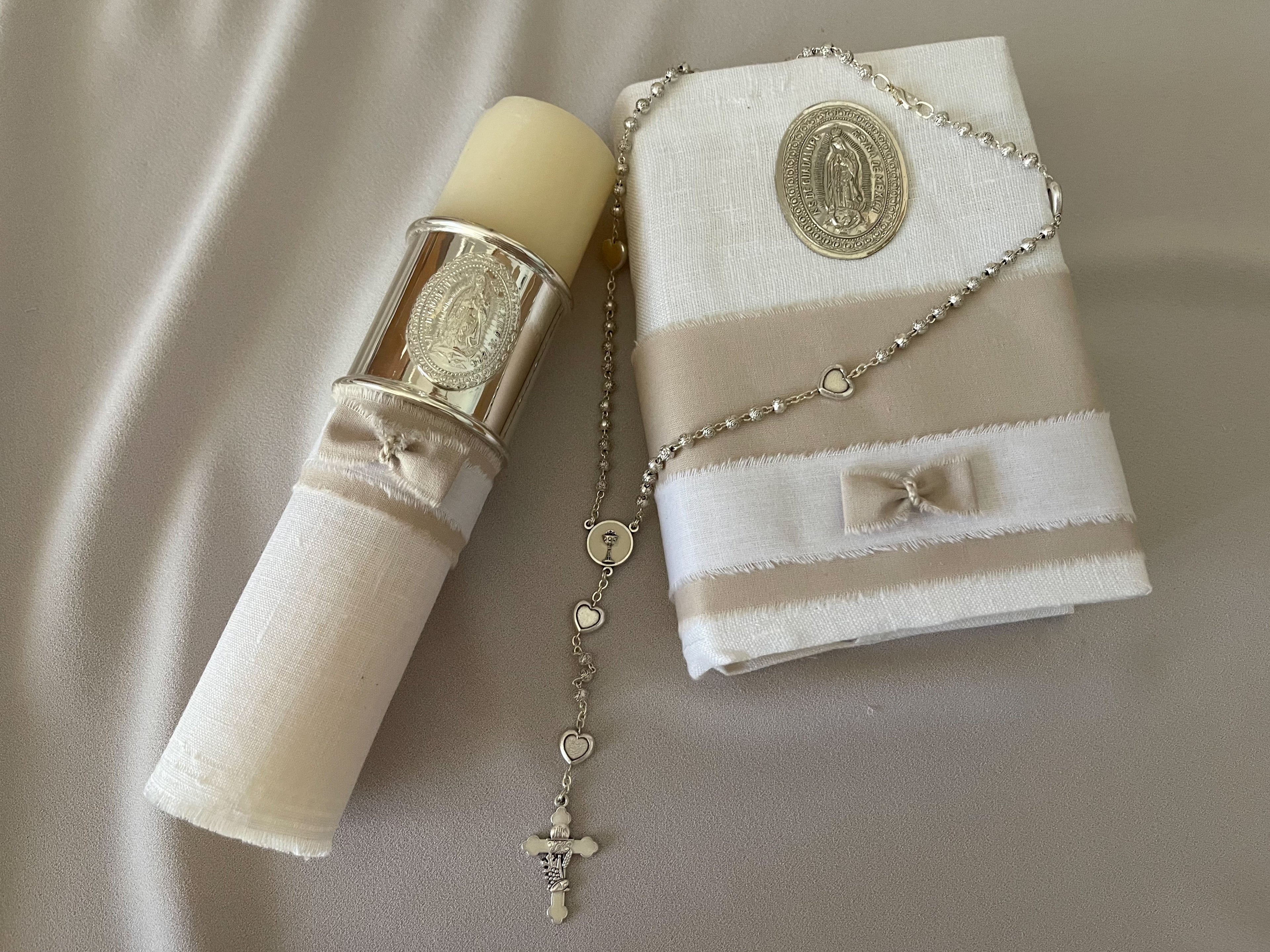 Kit Primera Comunión Colección Elegance con Aro e Imagen Virgen de Guadalupe Oval