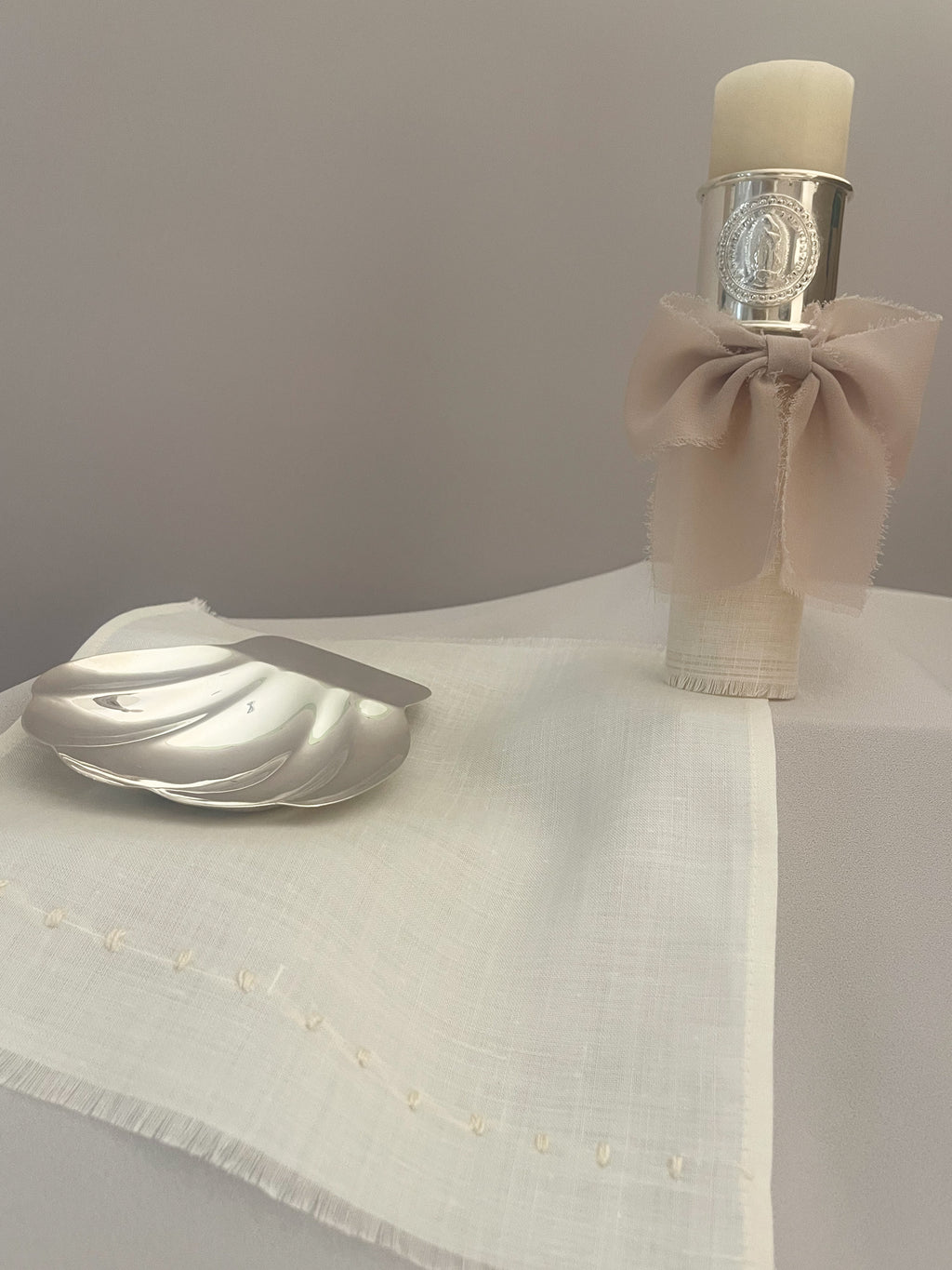 Kit Bautizo con ARO Imagen Virgen de Guadalupe y Moño Gasa