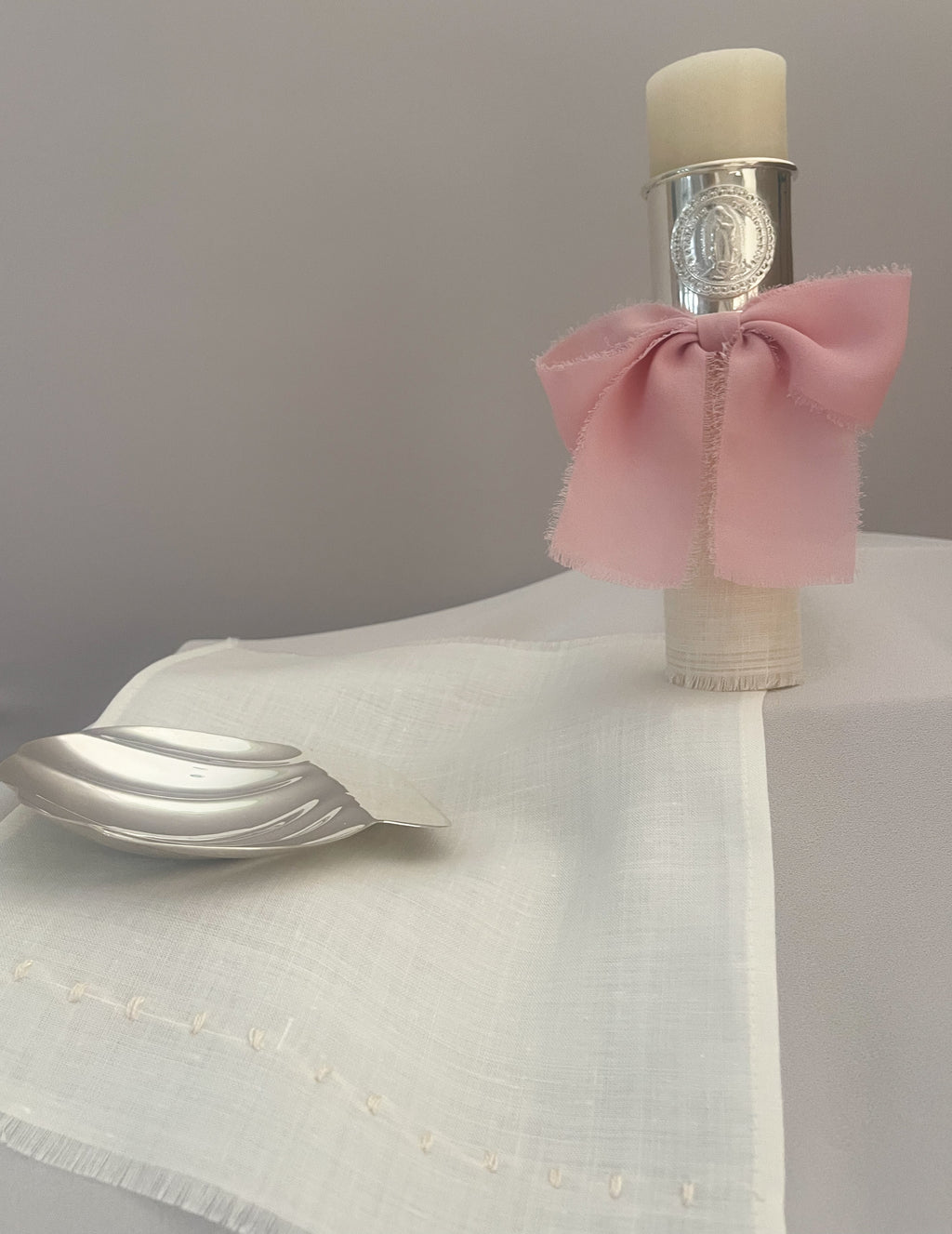 Kit Bautizo con ARO Imagen Virgen de Guadalupe y Moño Gasa