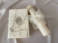 Kit Primera Comunión Colección ARO con Virgen de Guadalupe OVAL con Moño Gasa