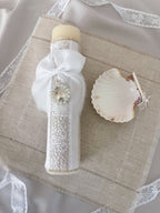 Kit Bautizo Colección Puntilla Española Medalla  Virgen Guadalupe Perlas