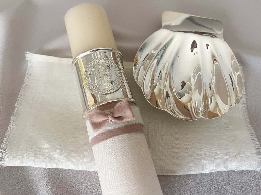 Kit Bautizo Elegance con Aro Imagen Virgen de Guadalupe