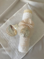 Kit Bautizo Colección Bordado Tul Medalla Virgen Guadalupe Redonda