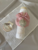 Kit Bautizo Colección Bordado Tul Medalla Virgen Guadalupe Redonda