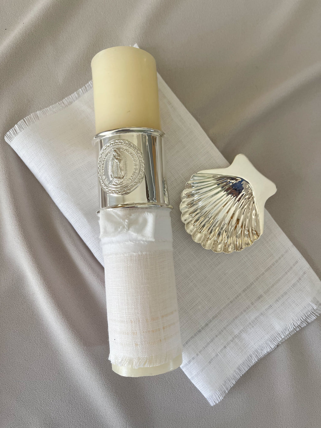 Kit Bautizo Elegance con Aro Imagen Virgen de Guadalupe