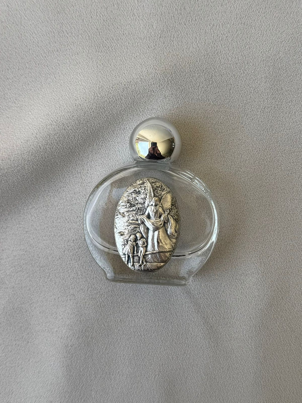 Botellita para Agua Bendita Angel de la Guarda Oval