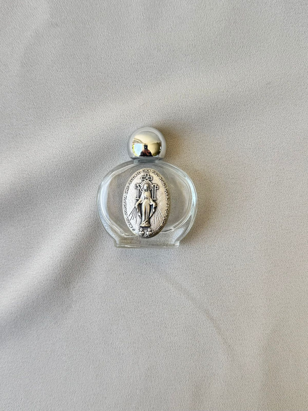 Botellitas para Agua Bendita de la Medalla de la Virgen Milagrosa Oval Chica