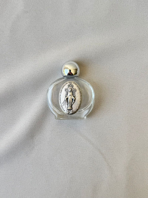 Botellitas para Agua Bendita de la Medalla de la Virgen Milagrosa Oval Chica