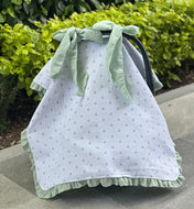 Cubre Porta Bebé Piqué Español Estrellas con Muselina (DOBLE VISTA)